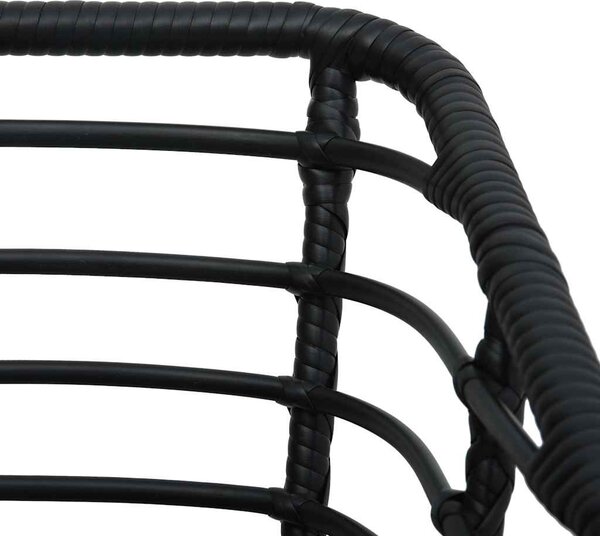 3-darabos fekete polyrattan bisztrószett