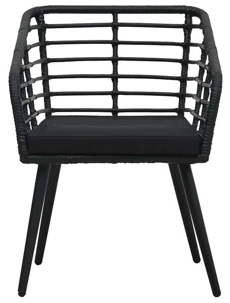 3-darabos fekete polyrattan bisztrószett