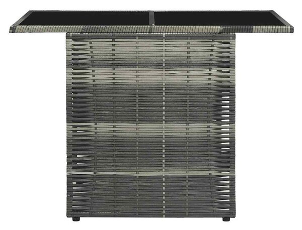 3-részes szürke polyrattan bisztrószett párnákkal