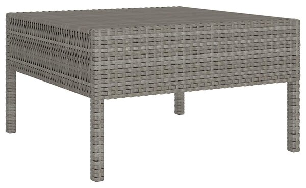 2-részes szürke polyrattan kerti bútorszett párnákkal