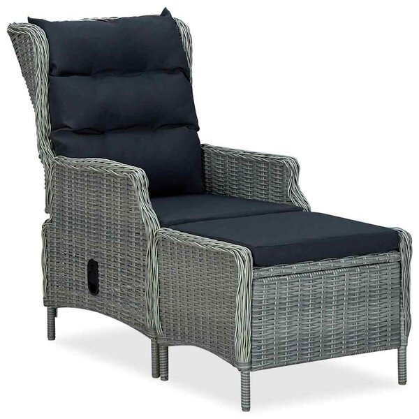 9 részes világosszürke polyrattan kültéri étkezőszett párnákkal