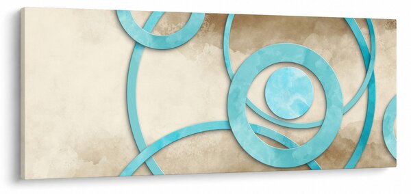 Kép - Kék körök akvarell (120x50 cm)
