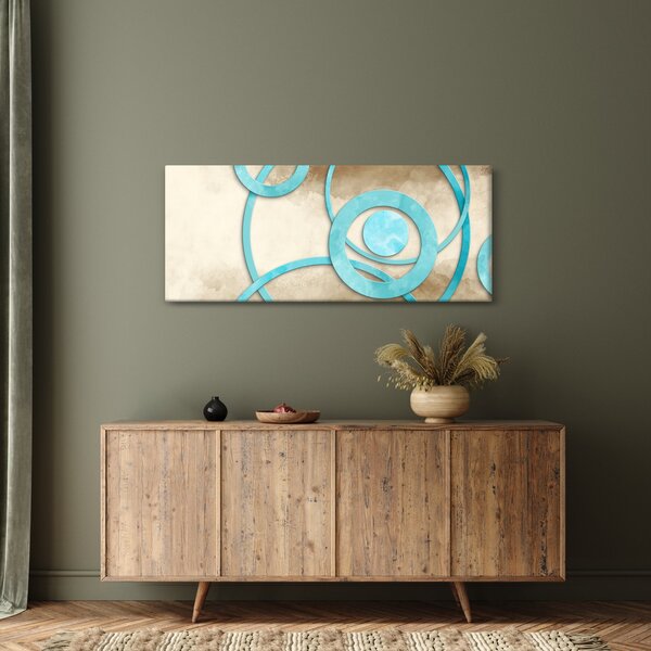 Kép - Kék körök akvarell (120x50 cm)