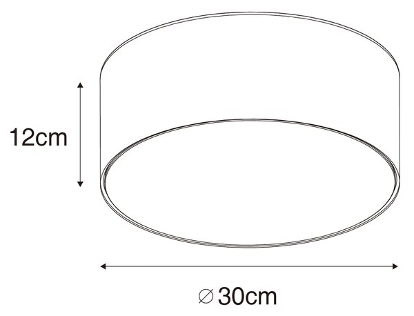 Modern mennyezeti lámpa szürke 30 cm arany belsővel - Drum