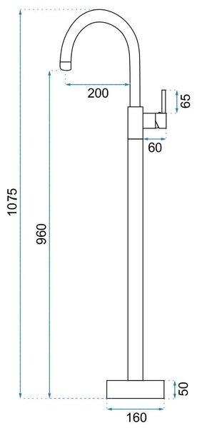 Szabadon álló mosdócsaptelep Rea Lungo Chrome