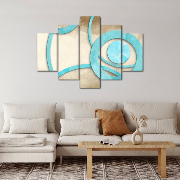Kép - Kék körök akvarell (150x105 cm)