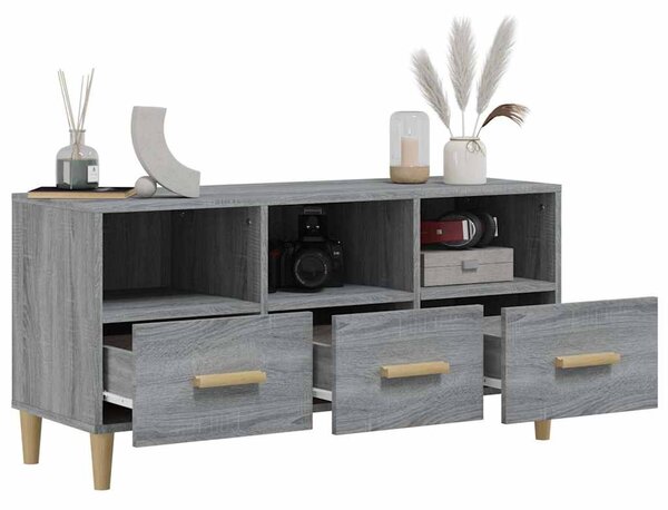 Szürke sonoma színű szerelt fa TV-szekrény 120 x 36 x 50 cm