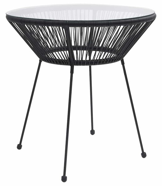 5 részes fekete PVC rattan kültéri étkezőgarnitúra