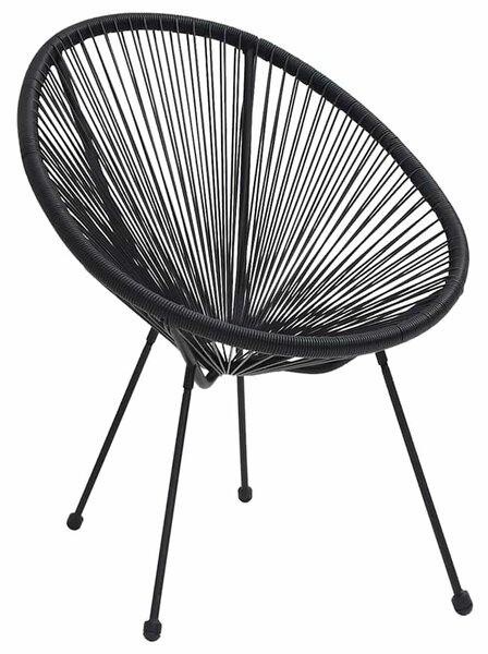 5 részes fekete PVC rattan kültéri étkezőgarnitúra