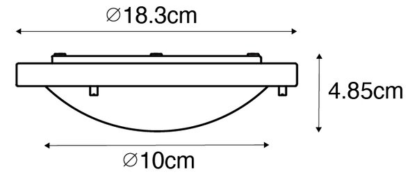 Modern mennyezeti lámpa fehér 18 cm IP44 - Yuma