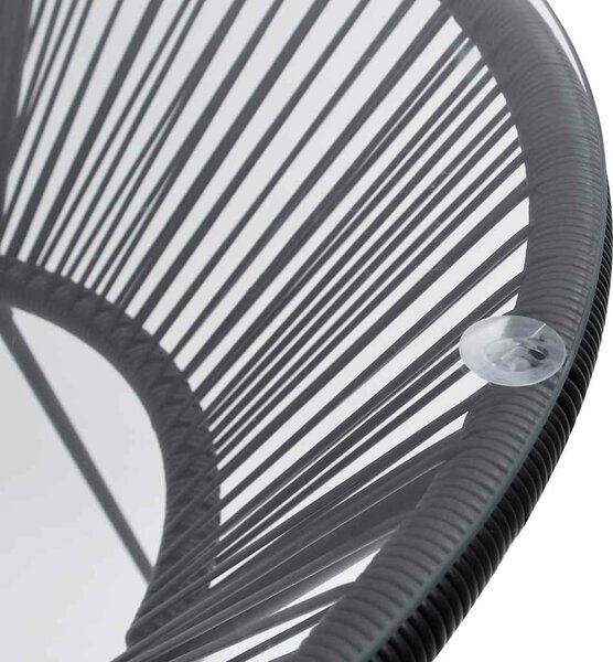 5 részes fekete PVC rattan kültéri étkezőgarnitúra