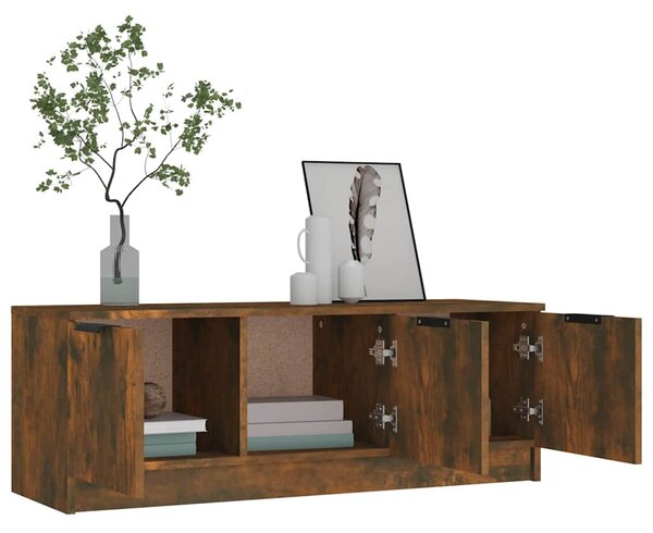 Füstös tölgy színű szerelt fa TV-szekrény 102 x 35 x 36,5 cm