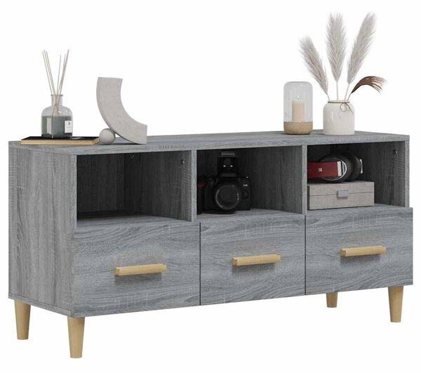 Szürke sonoma színű szerelt fa TV-szekrény 120 x 36 x 50 cm