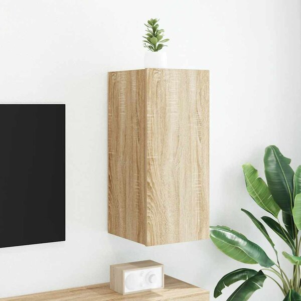 Sonoma tölgy színű fali TV-szekrény LED-ekkel 30,5x35x70 cm
