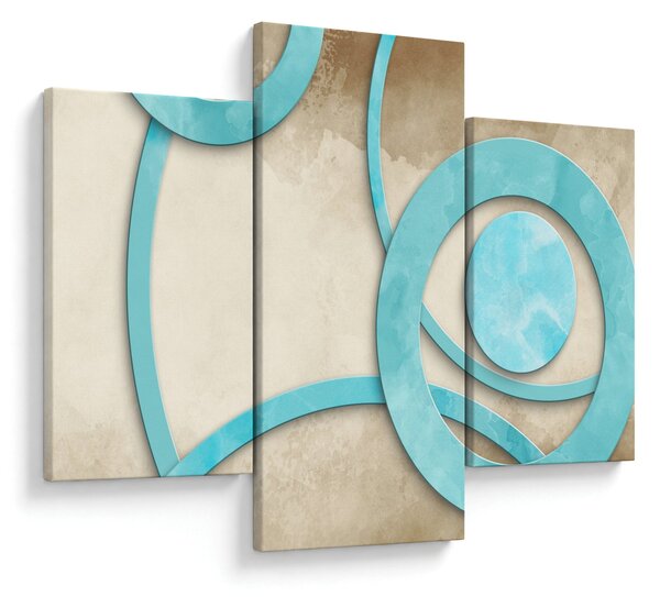 Kép - Kék körök akvarell (90x60 cm)