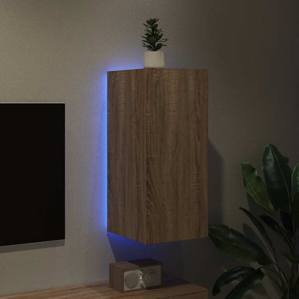 Sonoma tölgy színű fali TV-szekrény LED-ekkel 30,5x35x70 cm