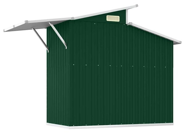 Zöld horganyzott acél kerti fészer 270 x 130 x 208,5 cm