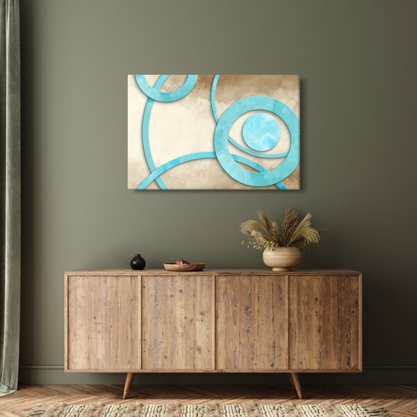 Kép - Kék körök akvarell (90x60 cm)