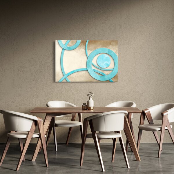 Kép - Kék körök akvarell (90x60 cm)