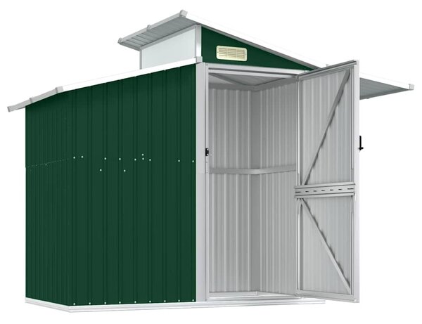 Zöld horganyzott acél kerti fészer 270 x 130 x 208,5 cm