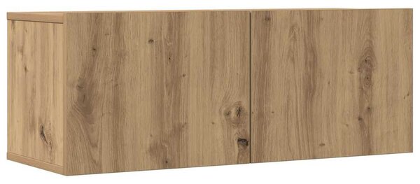 2 db kézműves tölgy falra szerelhető TV-szekrény 80x30x30 cm