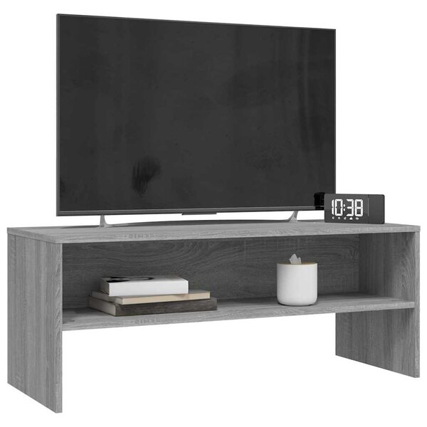 Szürke sonoma színű szerelt fa TV-szekrény 100 x 40 x 40 cm