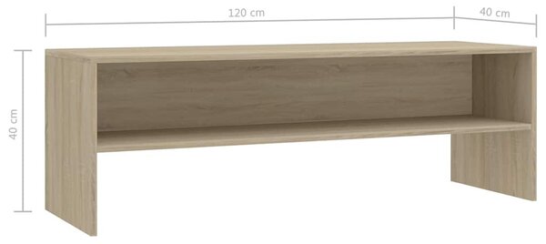 Sonoma tölgy színű szerelt fa TV-szekrény 120 x 40 x 40 cm