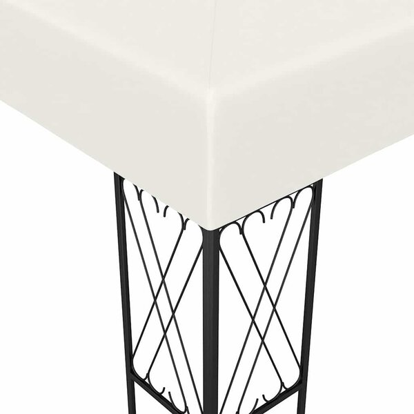 Krémszínű szövet pavilon LED fényfüzérrel 3 x 4 m