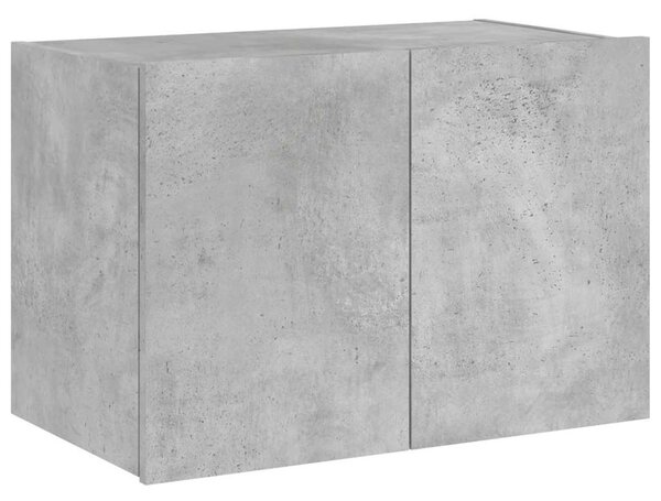 Betonszürke falra szerelhető TV-szekrény LED-del 60x35x41 cm