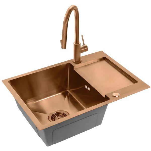 Acél mosogatótálca Paul BRUSH COPPER