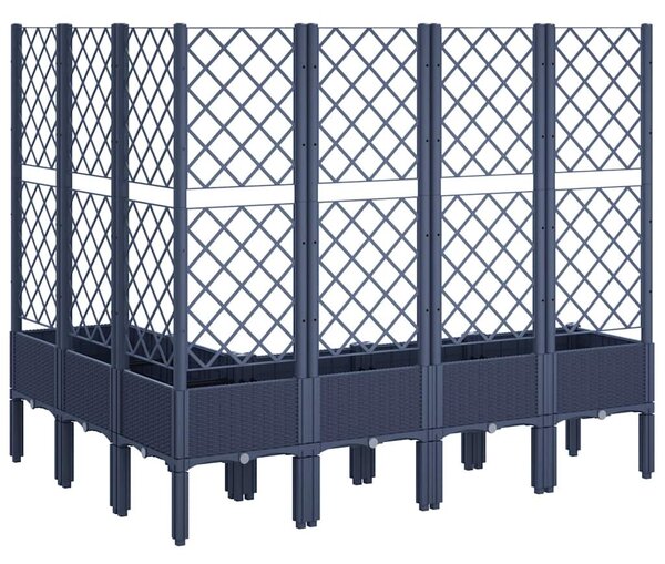 Kékszürke PP rácsos kerti ültetőláda 160 x 120 x 142 cm