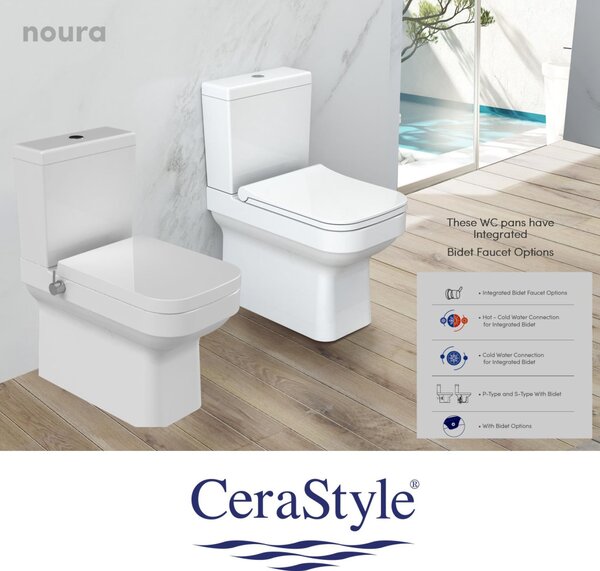 CeraStyle NOURA monoblokk WC - BEÉPÍTETT bidé funkcióval - 62 cm