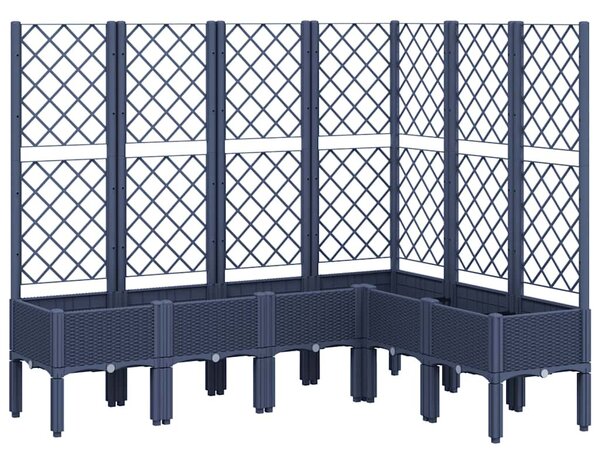 Kékszürke PP rácsos kerti ültetőláda 160 x 120 x 142 cm