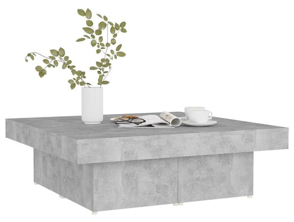 Betonszürke szerelt fa dohányzóasztal 90 x 90 x 28 cm