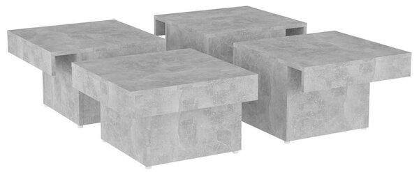 Betonszürke szerelt fa dohányzóasztal 90 x 90 x 28 cm