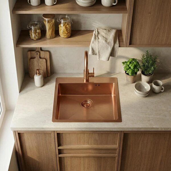 Acél mosogatótálca Leo 50 BRUSH COPPER