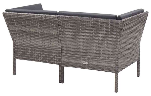 8-részes szürke polyrattan kerti ülőgarnitúra párnákkal