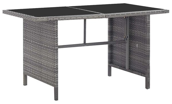 5 részes szürke kültéri polyrattan étkezőgarnitúra párnákkal