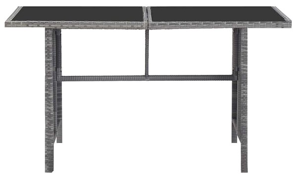 5 részes szürke kültéri polyrattan étkezőgarnitúra párnákkal