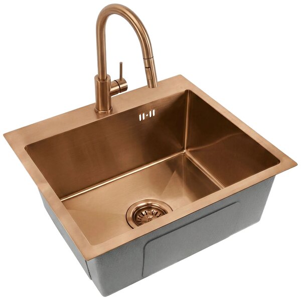 Acél mosogatótálca Leo 50 BRUSH COPPER