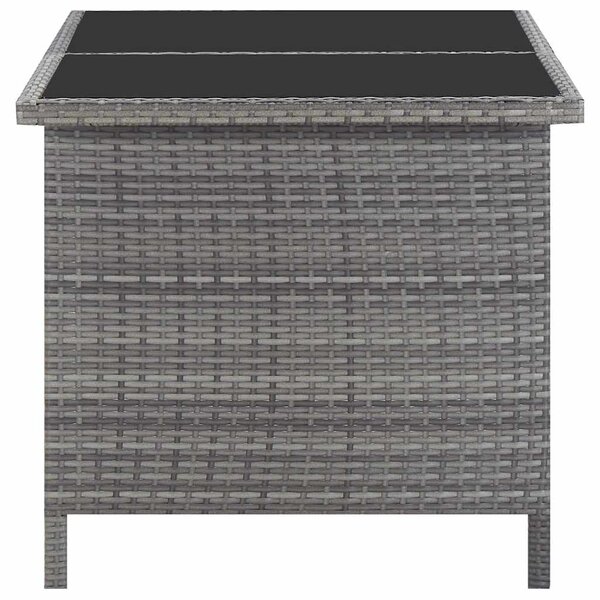 5 részes szürke kültéri polyrattan étkezőgarnitúra párnákkal