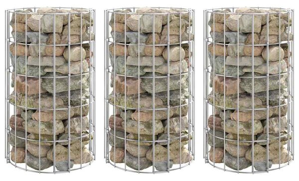 3 db kör alakú horganyzott acél gabion magaságyás Ø30 x 50 cm