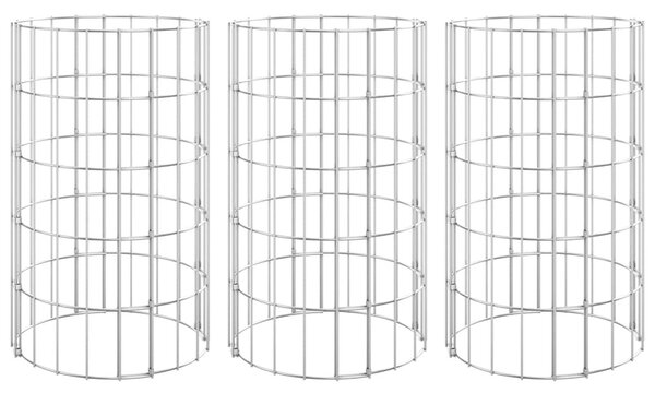 3 db kör alakú horganyzott acél gabion magaságyás Ø30 x 50 cm