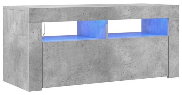 Betonszürke TV-szekrény LED-világítással 90 x 35 x 40 cm