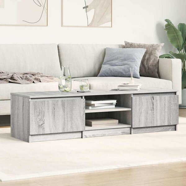 Szürke sonoma színű szerelt fa TV-szekrény 140 x 40 x 35,5 cm