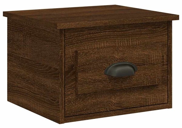 2db barna tölgyszínű falra szerelhető éjjeliszekrény 41,5x36x28