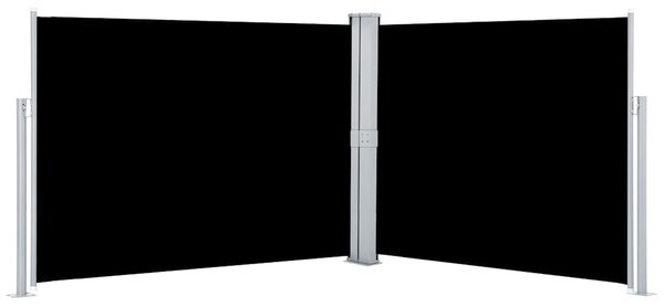 Fekete behúzható oldalsó napellenző 140 x 1000 cm