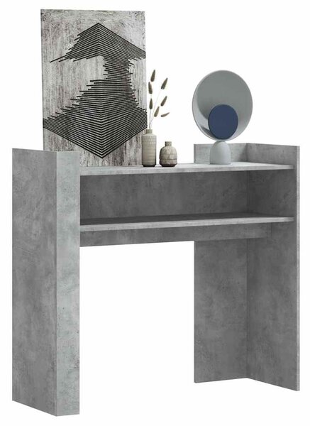 Betonszürke szerelt fa tálalóasztal 100x35x90 cm