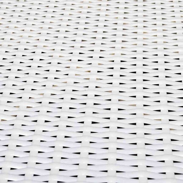 8-részes fehér polyrattan kerti bútorszett párnákkal