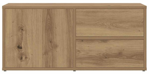 Kézműves tölgy színű szerelt fa TV-szekrény 80x34x35,5 cm